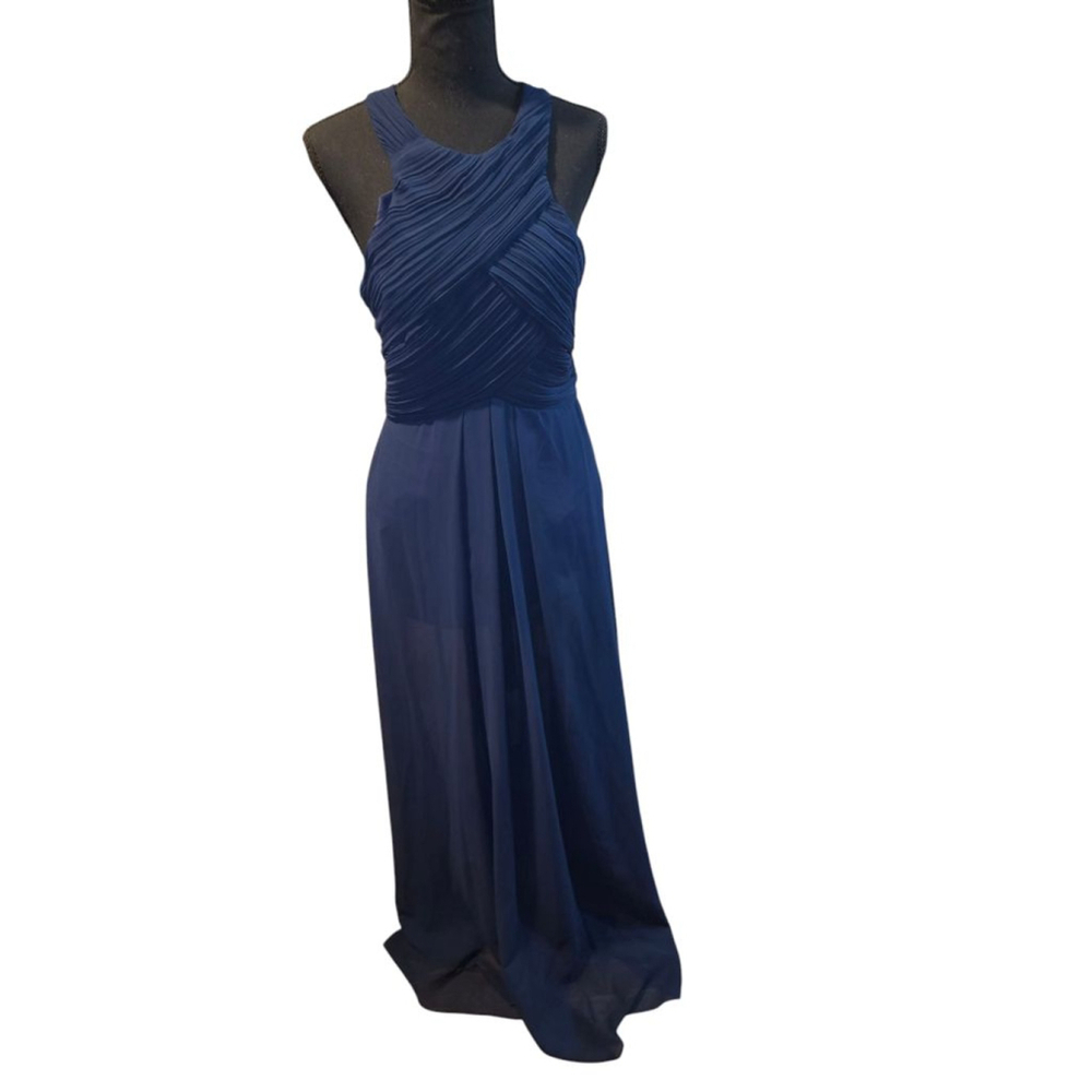 Bill Levkoff Blue Maxi Dress Formal Gown Bridesmaid Wedding Blue Women's Size 10